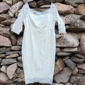 Elegant Torrid Ivory Lace Overlay Dress NWT – Size 20 $108 Retail